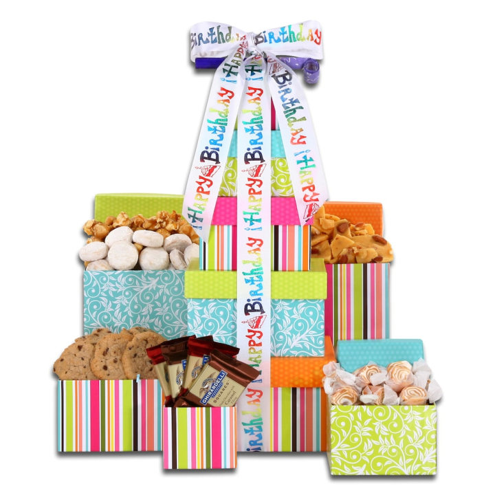 Gift tower. Birthday treats картинки. Birthday treats.