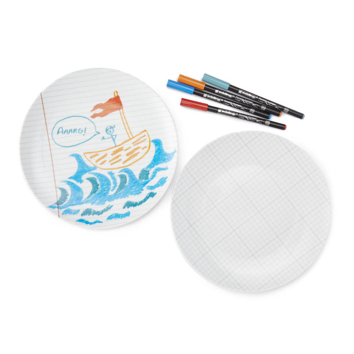 DIY Doodle Plates - Set of 2 | Fun Dishes, Cool Dishes