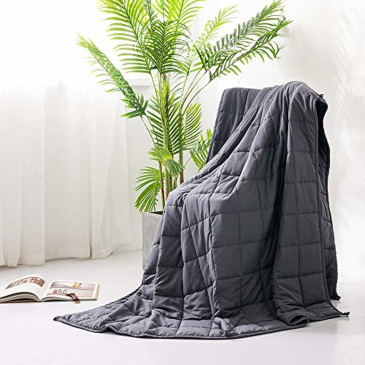 60''x80''Dark Grey Syrinx Cooling Weighted Blankets 15lbs 