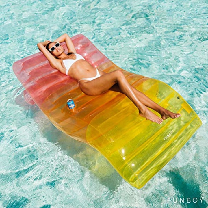 FUNBOY Inflatable Clear Chaise Lounger Pool Float