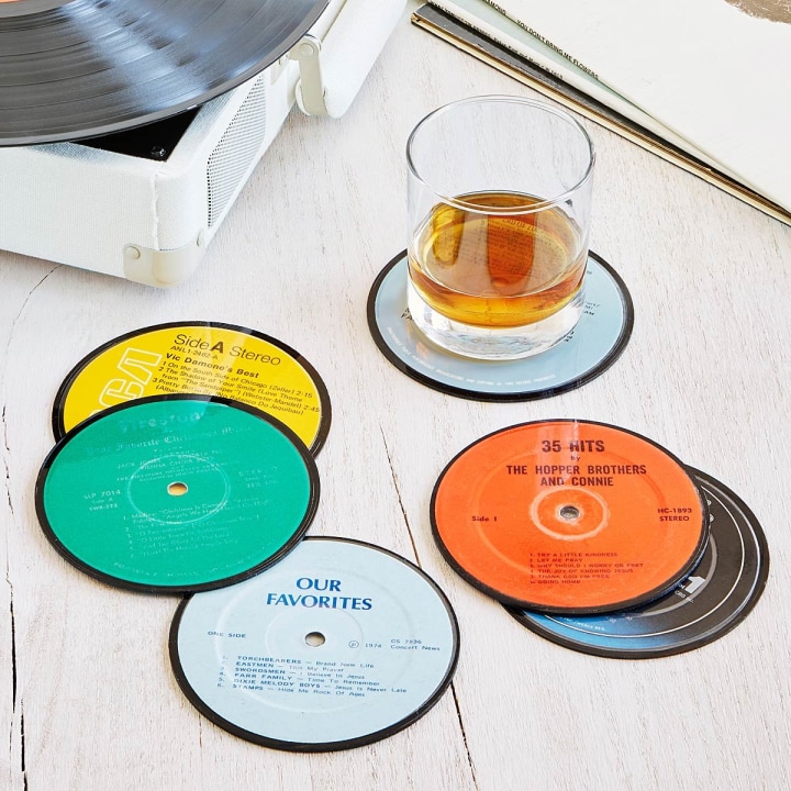 Upcycled Record Coasters | Recycled Vinyl LP Coasters