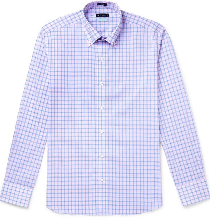 Peter Millar's Capri Slim-Fit Button-Down Collar Checked Cotton Shirt