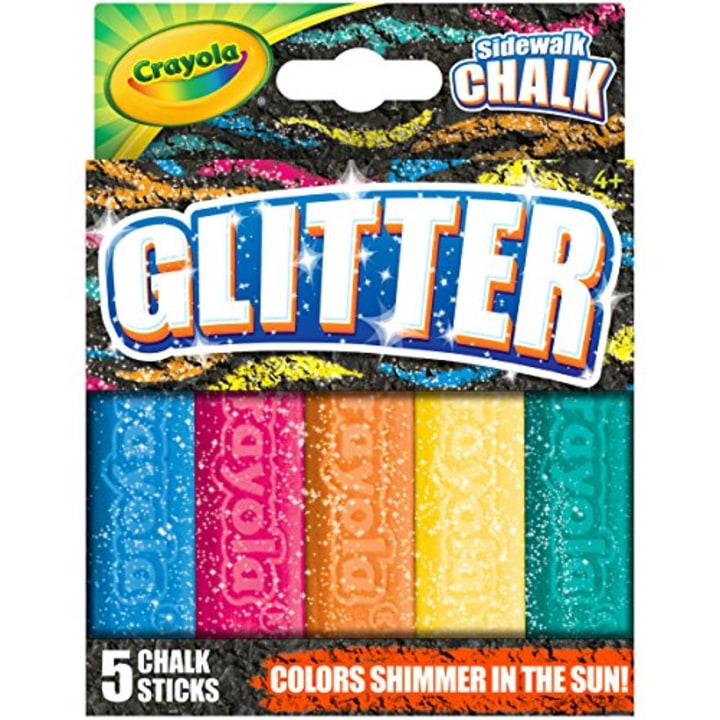 TBC The Best Crafts Sidewalk Chalk,6 Glitter Chalks Set,Non Toxic Outdoor Chalk Toys,Art Gift for Kids 