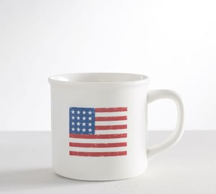 Pottery Barn American Flag Coffee Mug