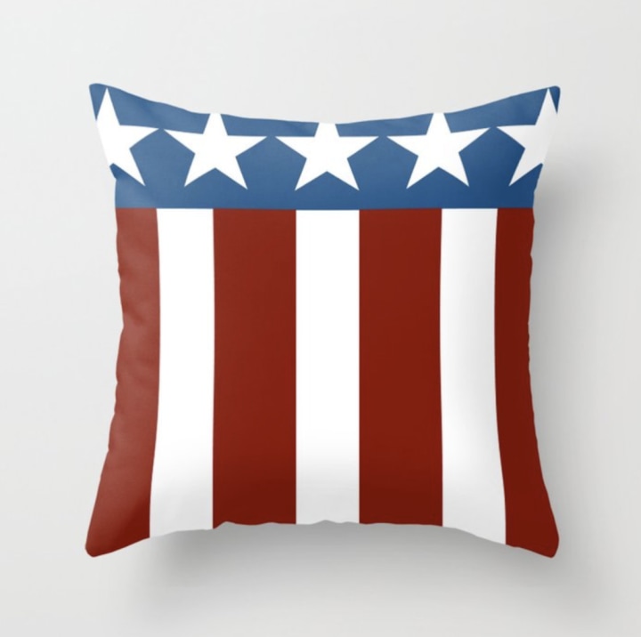Red White Blue Patriotic Throw Pillow