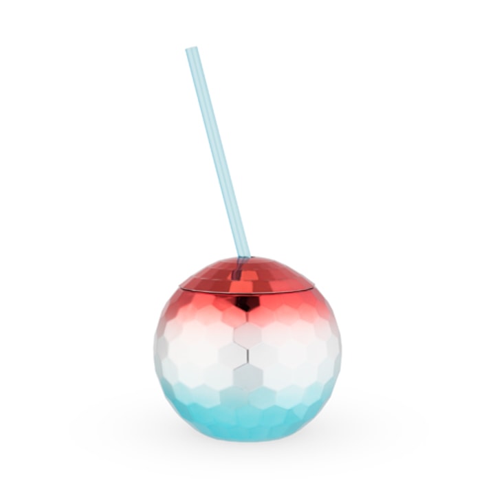 Red White and Blue Disco Ball Tumbler