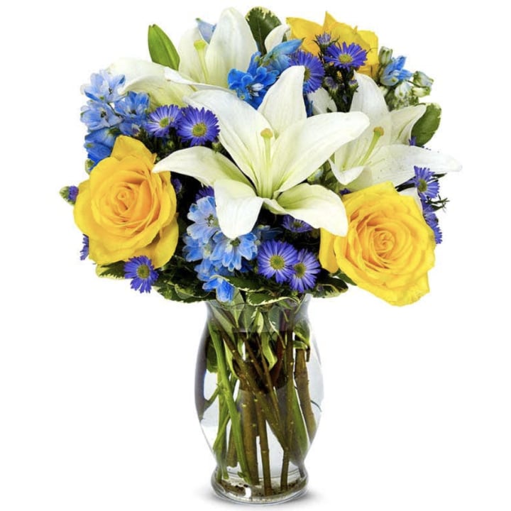 From You Flowers Bright Blue Skies Bouquet