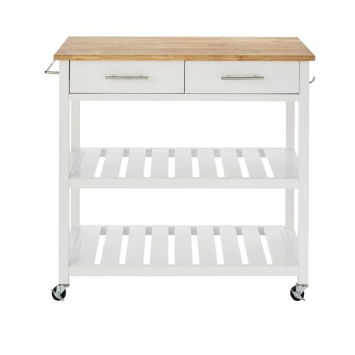 Glenville Black Kitchen Cart with 2 Drawers