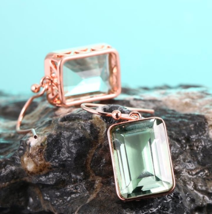 Peermont Emerald Cut Gemstone Drop Earrings