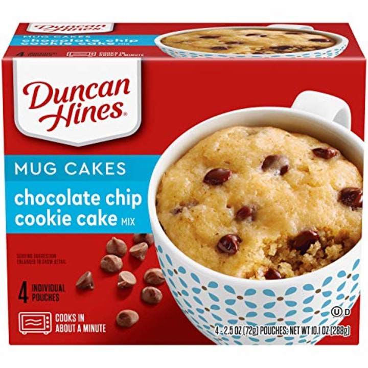 Duncan Hines Mug Cakes Chocolate Chip Cookie Cake Mix (4 Count of 2.5 Oz each), 10.1 Ounce