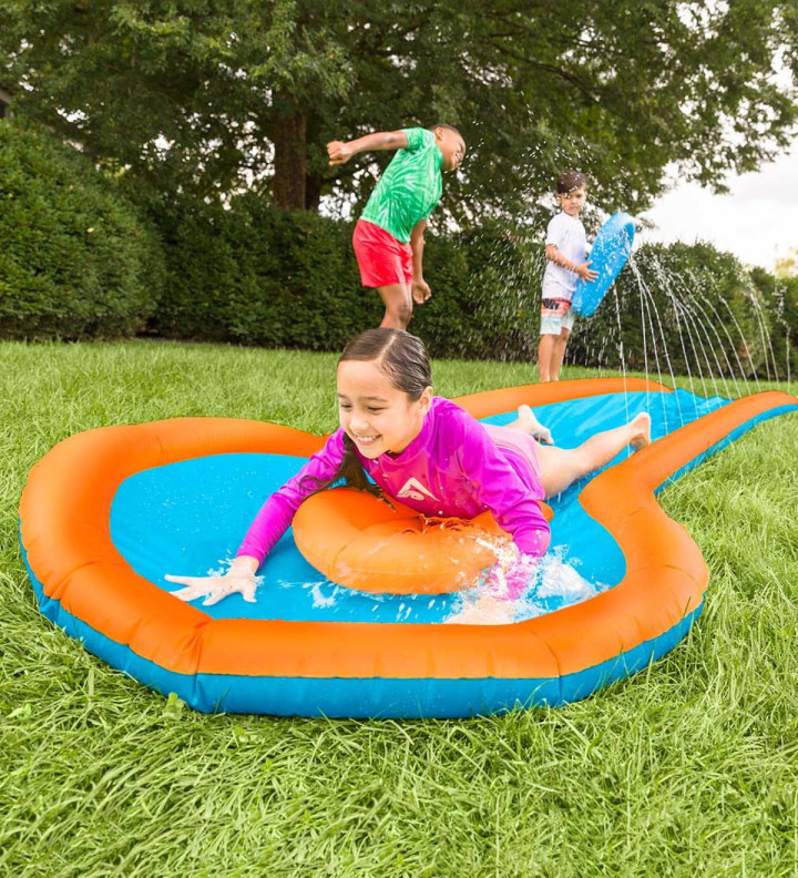 HearthSong Inflatable Water Slide with Speed Boards