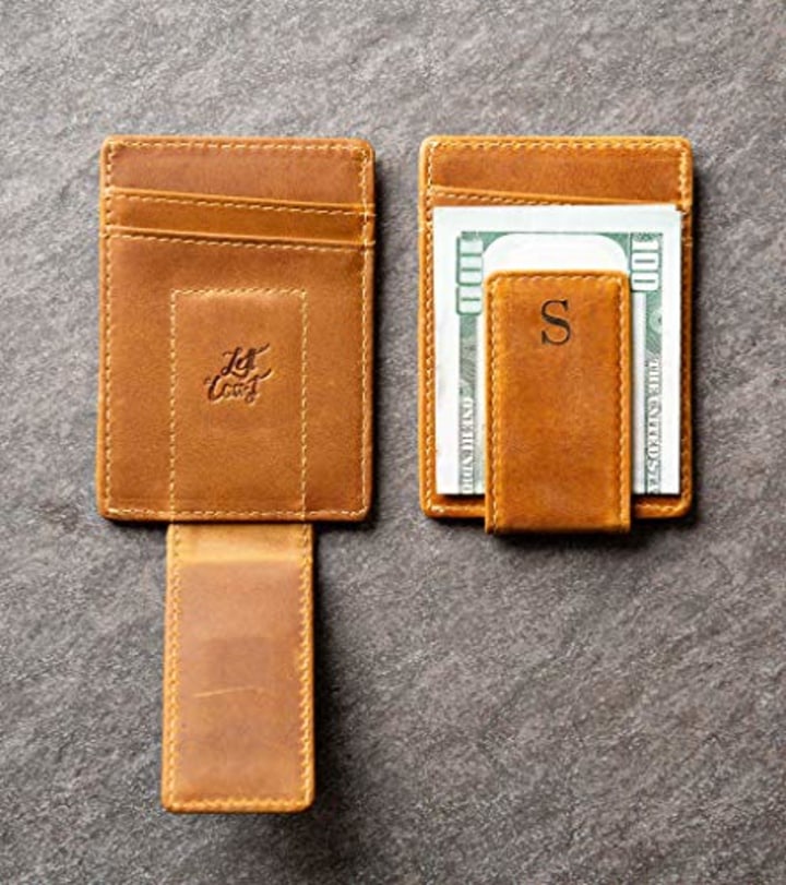 Left Coast Original Personalized Leather Magnetic Money Clip