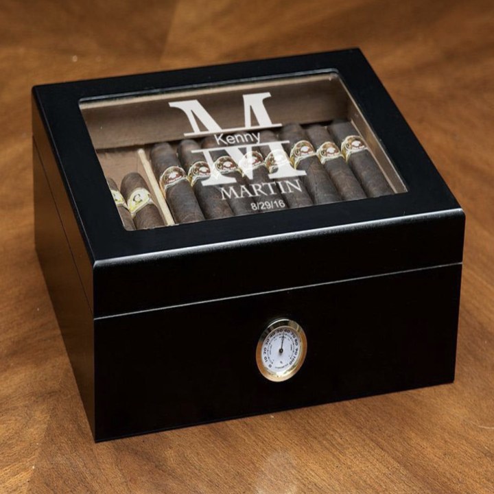 Engraved Humidor Cigar Box
