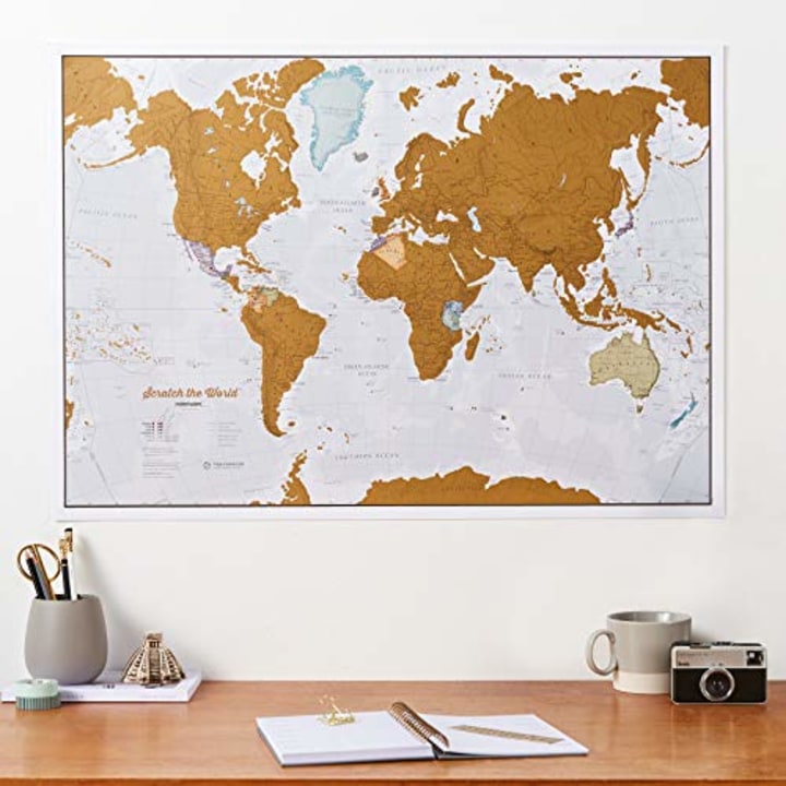 Scratch The World Travel Map - Scratch Off World Map Poster - X-Large 23 x 33 - Maps International - 50 years of Map Making - Cartographic Detail Featuring Country &amp; State Borders