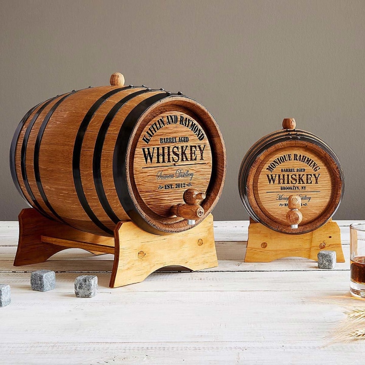 UncommonGoods Personalized Whiskey Barrel