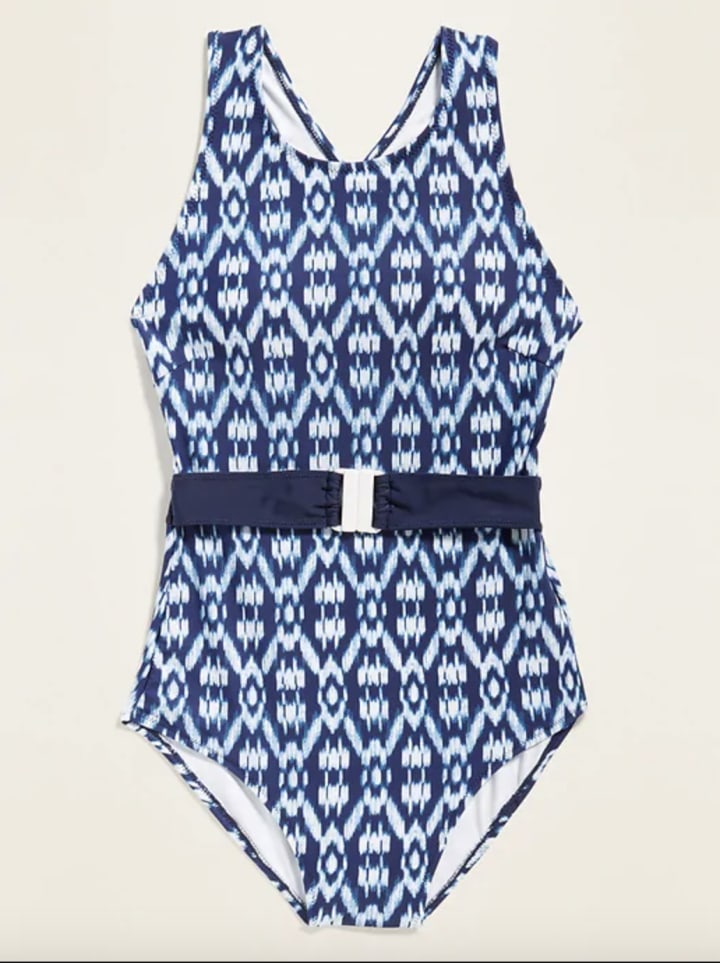 Old Navy High-Neck One-Piece Belted Swimsuit