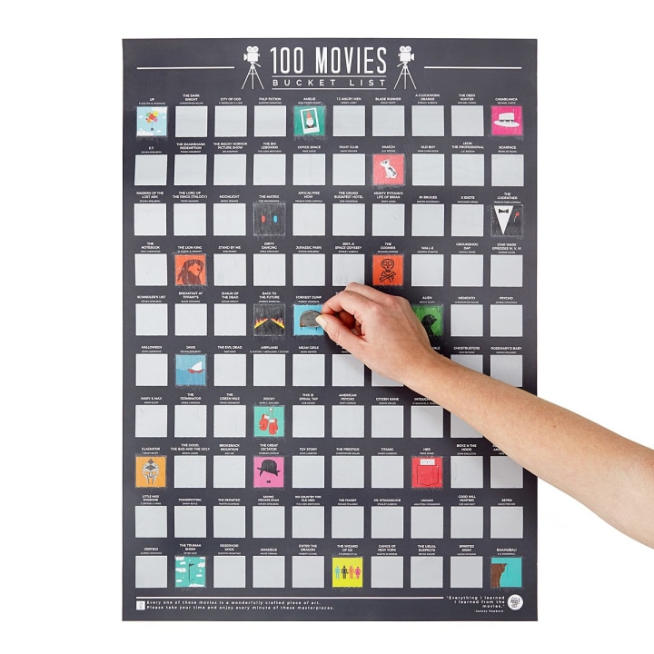 UncommonGoods 100 Movies Scratch Off Poster