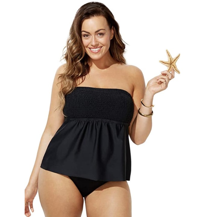 Swimsuits For All Women's Plus Size Flared Tankini Top 