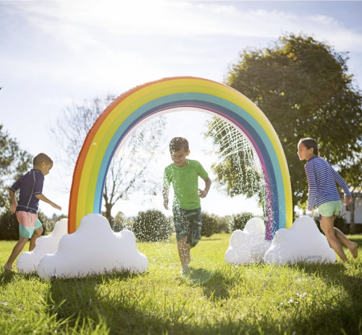 Hammacher Schlemmer The Inflatable Rainbow Arch Sprinkler