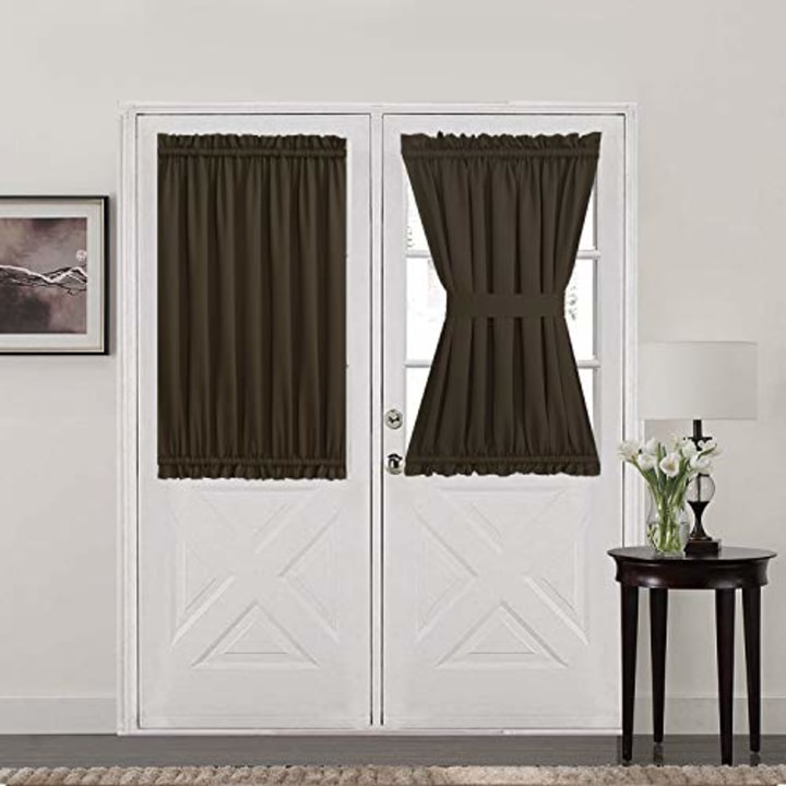 2 N32 White Latin Insulated Thermal Privacy Blackout Window Curtain Panels 
