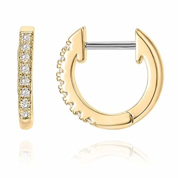 Pavoi Gold Plated Cubic Zirconia Cuff Earrings