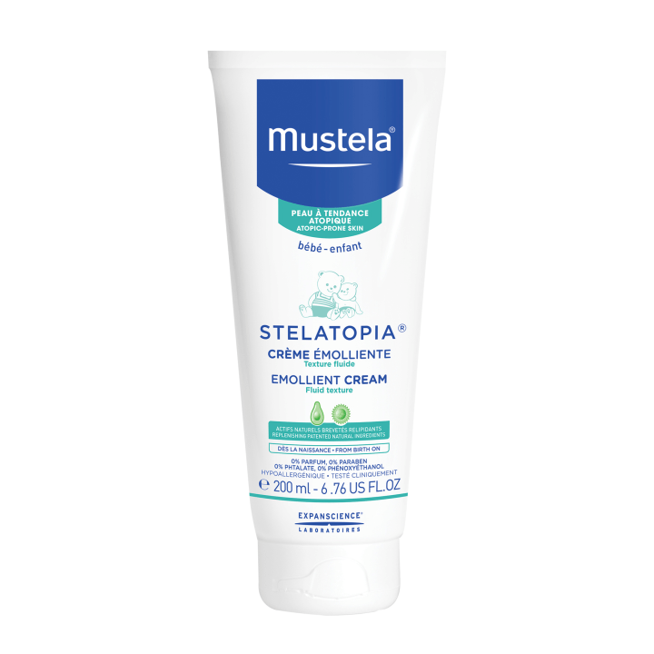 Mustela Stelatopia Baby Emollient Cream for Eczema-Prone Skin, Fragrance-Free, 6.76 fl oz