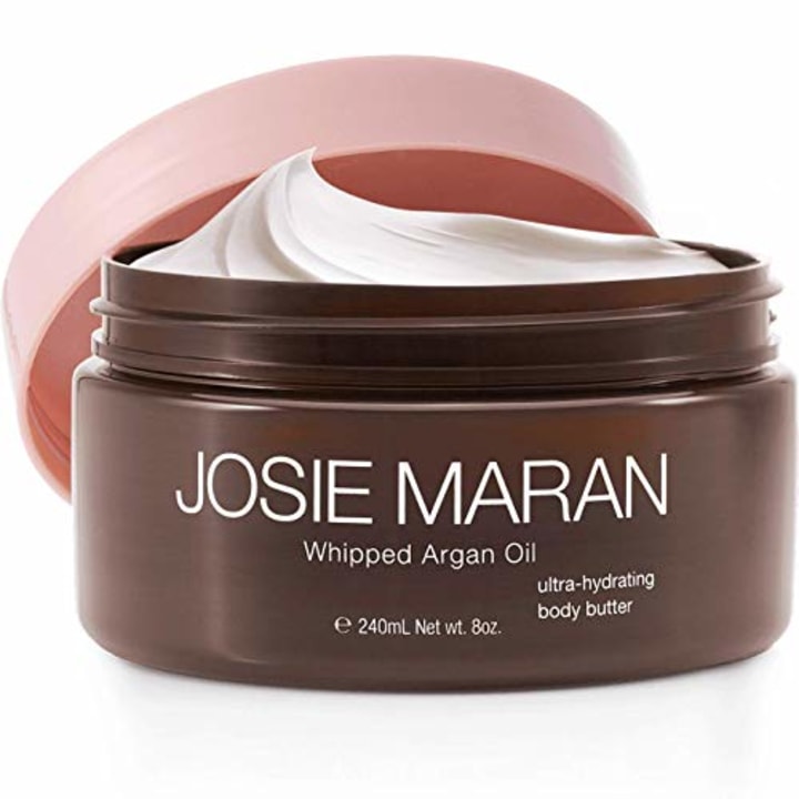 Josie Maran Whipped Argan Oil Body Butter - Immediate, Lightweight, and Long-Lasting Nourishment to Soften and Hydrate Skin (240ml/8.0oz, Vanilla Apricot)