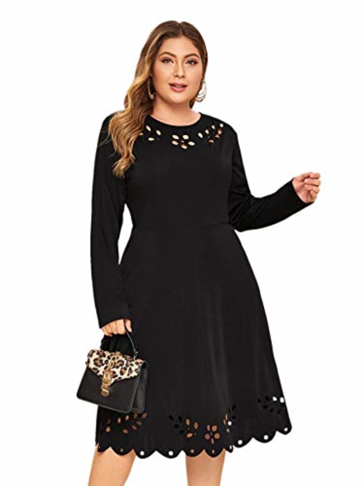 womens plus black dress