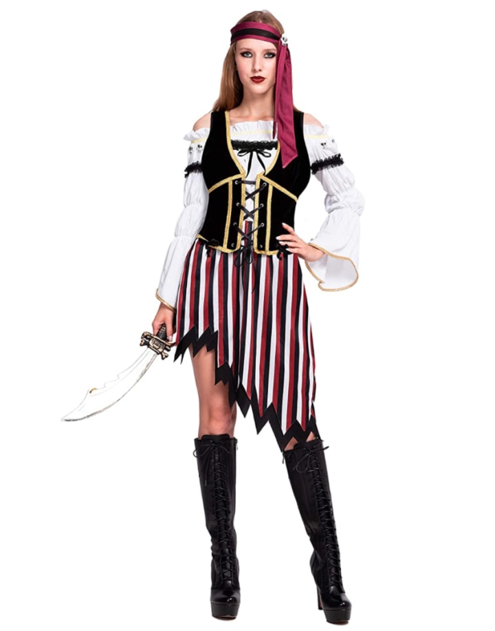 Spooktacular Creations High Seas Pirate Wench Captain Costume