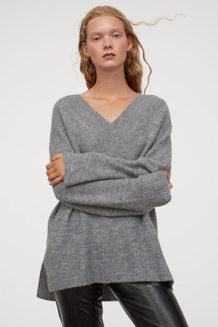 H&M V-Neck Wool-Blend Sweater