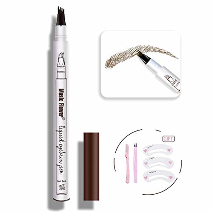 Eyebrow Tattoo Pen-Eyebrow Pen Waterproof Microblading Eyebrow Pencil with a Micro-Fork Tip Applicator Creates Natural Looking Brows Effortlessly