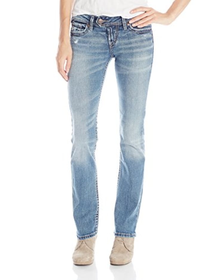 Silver Jeans Co. Women&#039;s Tuesday Low Rise Slim Bootcut Jean, Medium Indigo Wash, 28W X 31L
