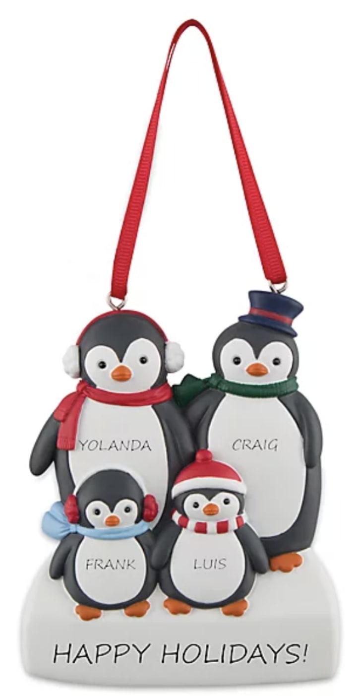 4 Penguin Family Ornament