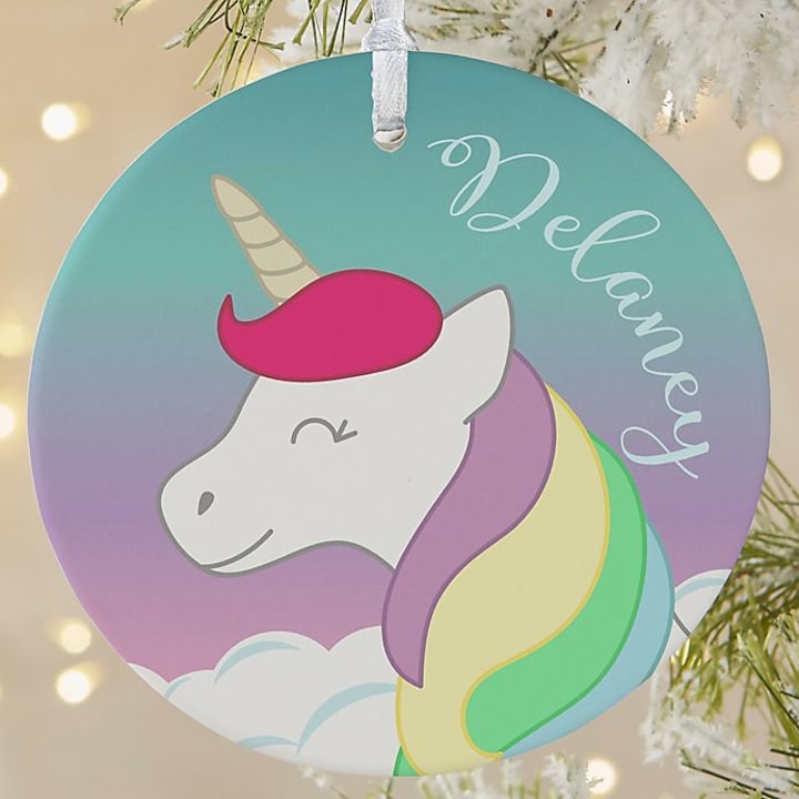 Unicorn Matte Personalized Ornament