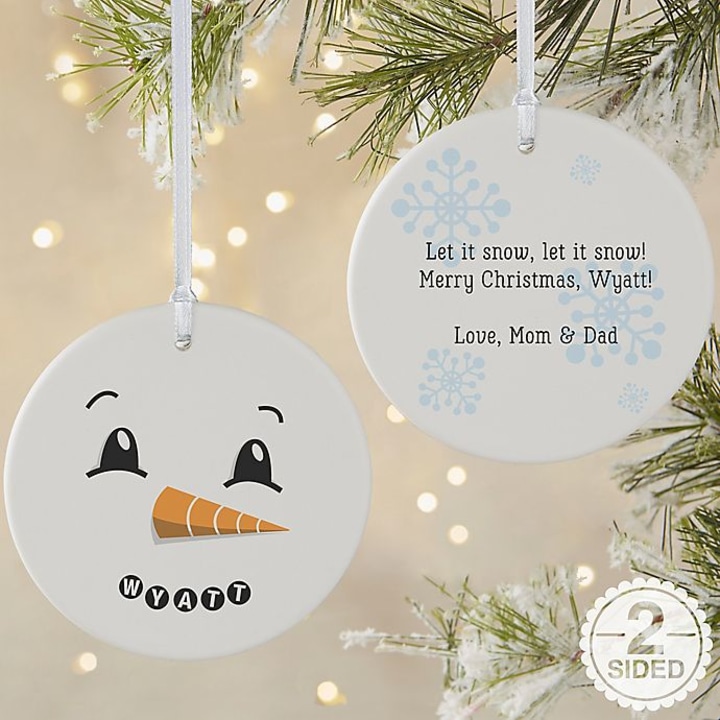 Snowman 2-Sided Large Matte Personalized Ornament