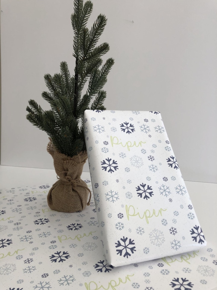 Personalized Snowflake Wrapping Paper