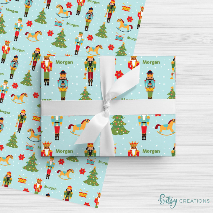 Personalized Christmas Wrapping Paper - Nutcrackers