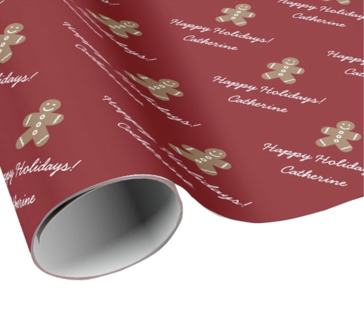 Personalized Gingerbread Wrapping Paper