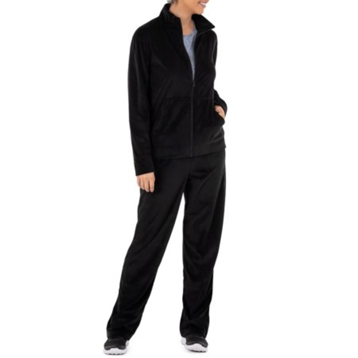 Athletic Works Women&#039;s Athleisure Velour Tracksuit