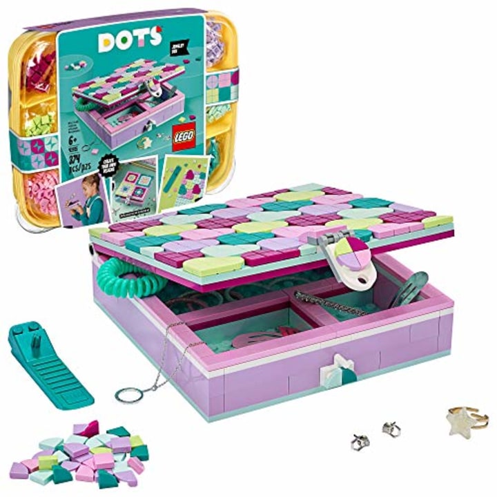 LEGO DOTS Jewelry Box 41915 Craft Decorations Art Kit, for Kids Who are Into Cool Arts and Crafts, A Great Entrance into Unique Arts and Crafts Toys for Kids, New 2020 (374 Pieces)