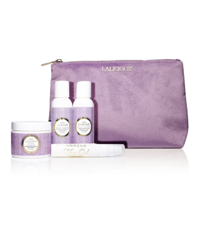 Sugar Lavender Cleanse, Exfoliate & Moisturize Travel Set