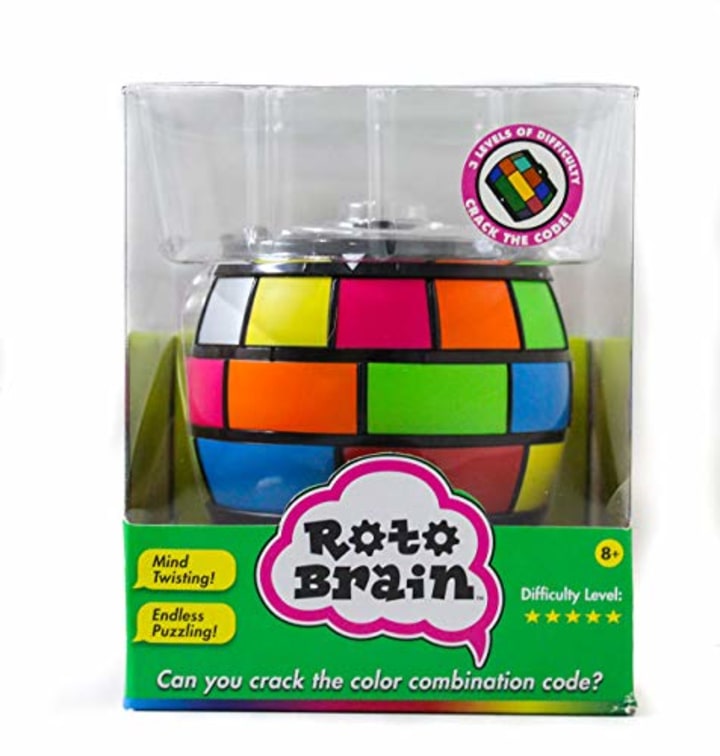 Roto Brain 3D Puzzle Sphere - Brain Teaser Puzzle Game to Fidget, Twist, Turn - 3 Levels of Difficulty, Crack The Code for This IQ | Memory Booster! for Kids and Adults, Age 8+