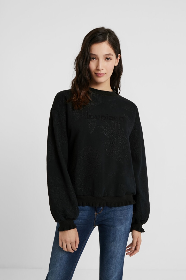 Plush Embroidered Sweatshirt