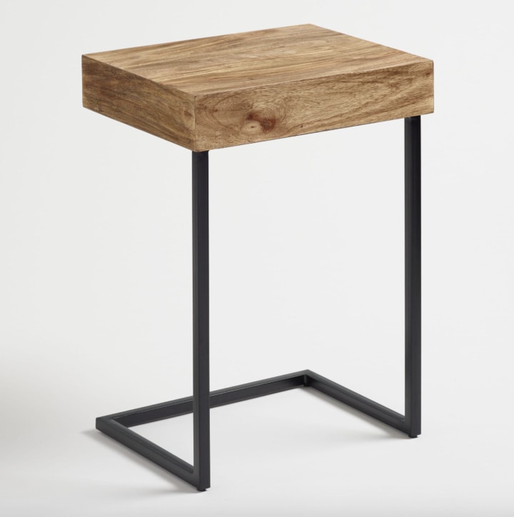 Wood Alec Laptop Table With Shelf