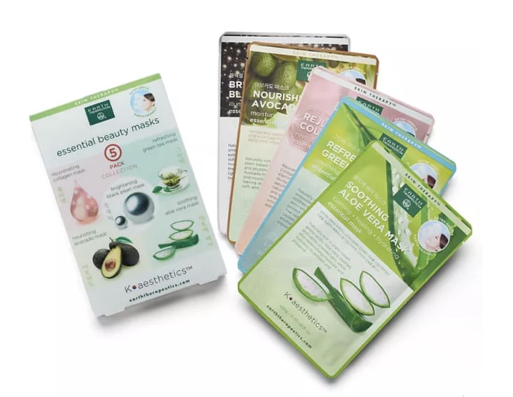 Earth Therapeutics 5-Pack Essential Beauty Face Masks