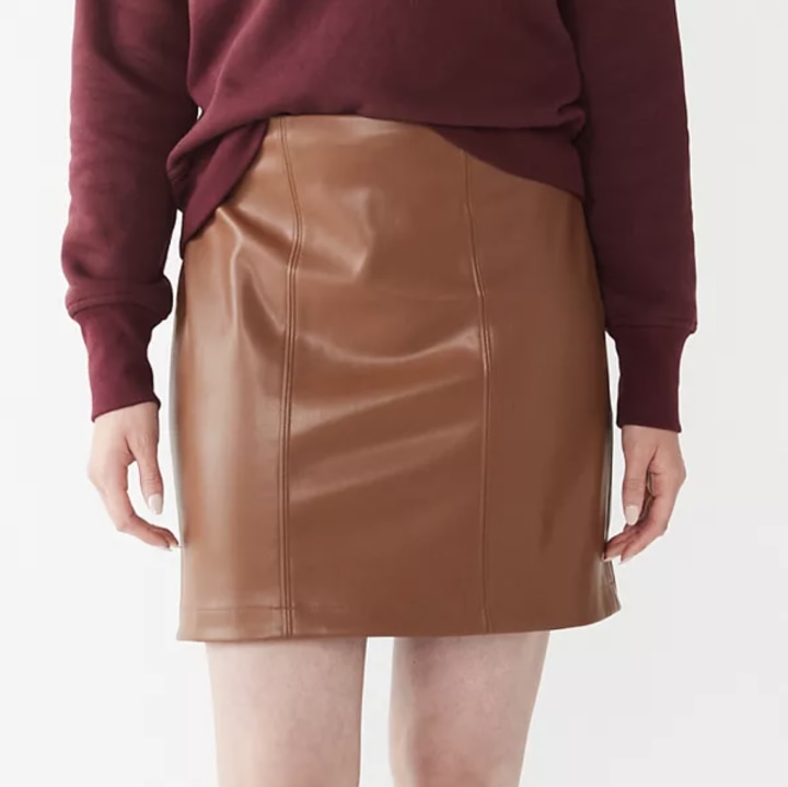 Nine West Faux-Leather Mini Skirt