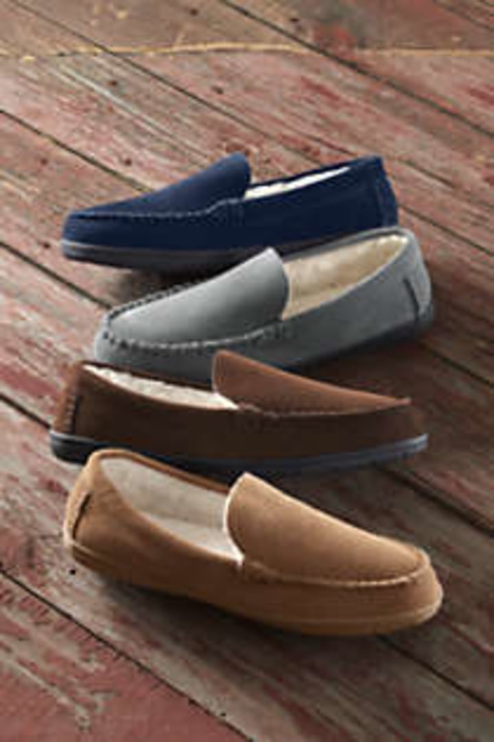 Men&#039;s Suede Leather Moccasin Slippers