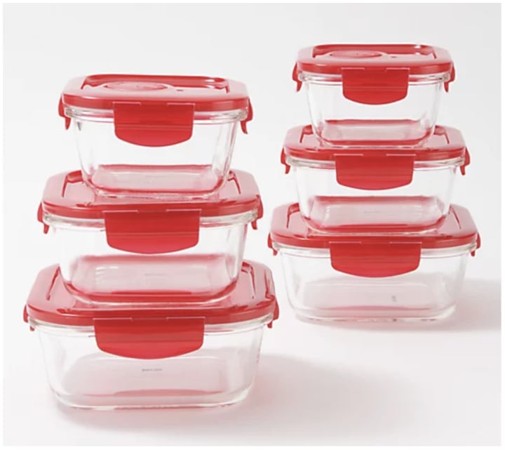 LocknLock 6-Piece Glass Square Set with Vented Lids