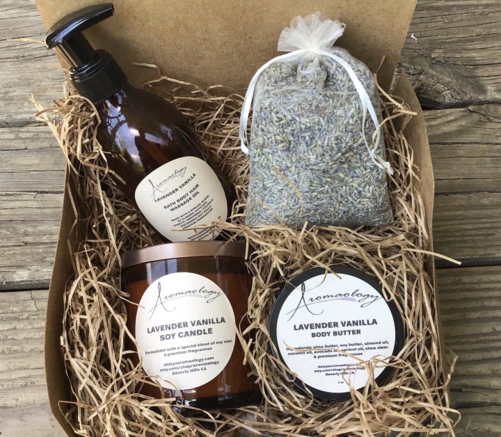 Lavender Vanilla Gift Set, Lavender Aromatherapy Gift Set, All Natural Gift Set, Gifts for Mom, Gifts for Women