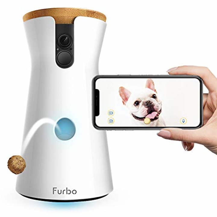 Furbo Dog Camera: Treat Tossing, Full HD Wifi Pet Camera and 2-Way Audio, Designed for Dogs, Compatible with Alexa (As Seen On Ellen), white (001-01WHTOA-1)